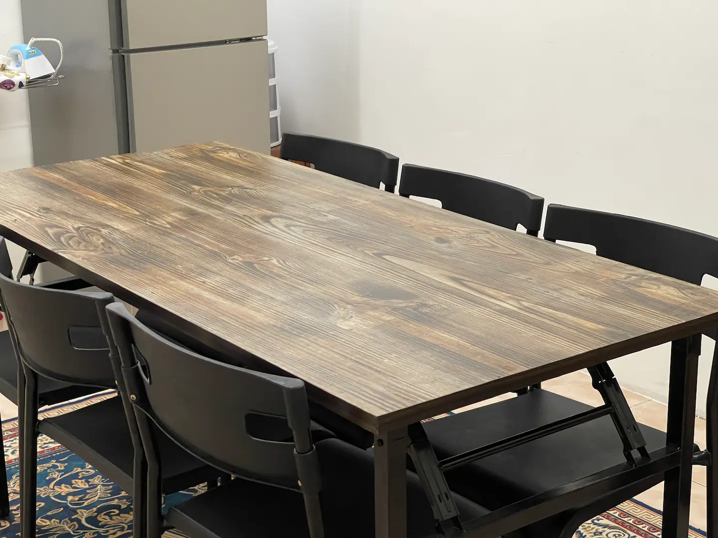 Dining area with table and chairs